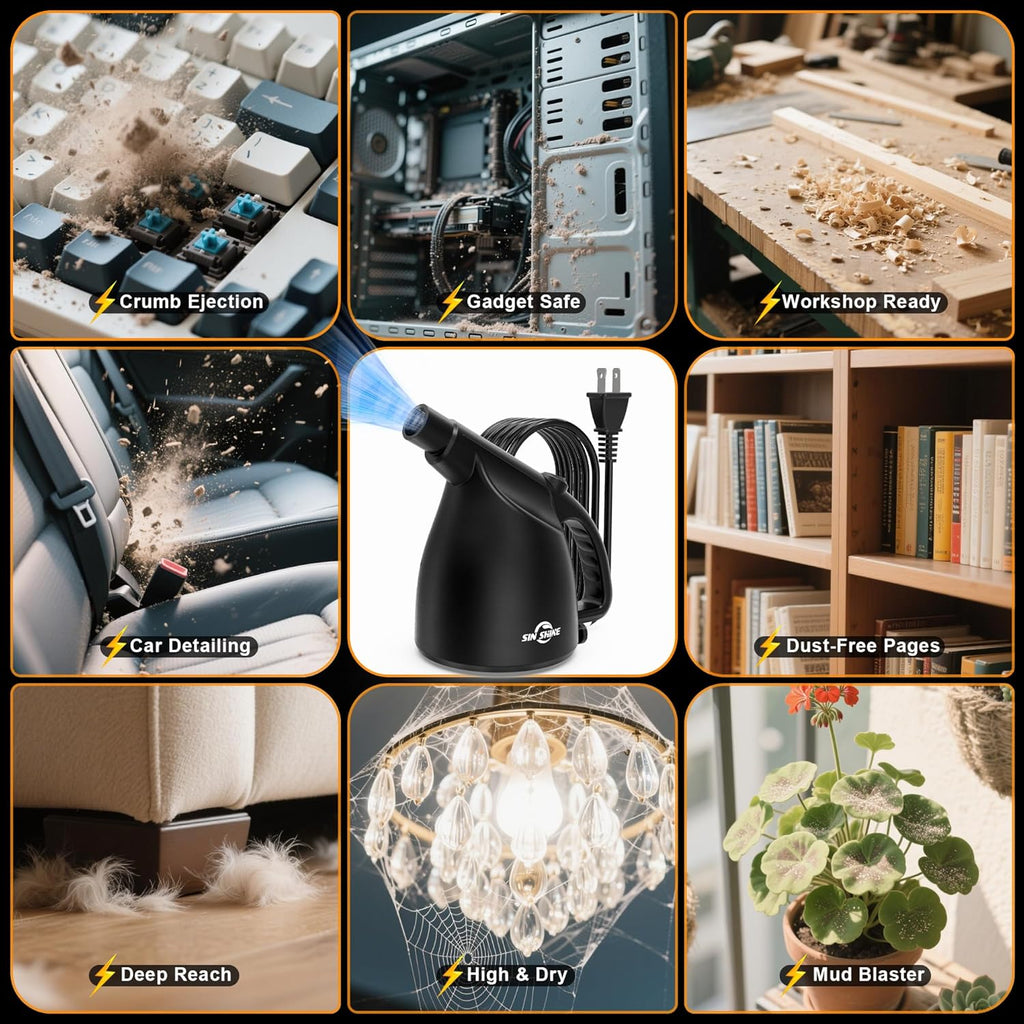 Craques electric air duster for electronics with powerful blower for dust removal in gadgets cars and home