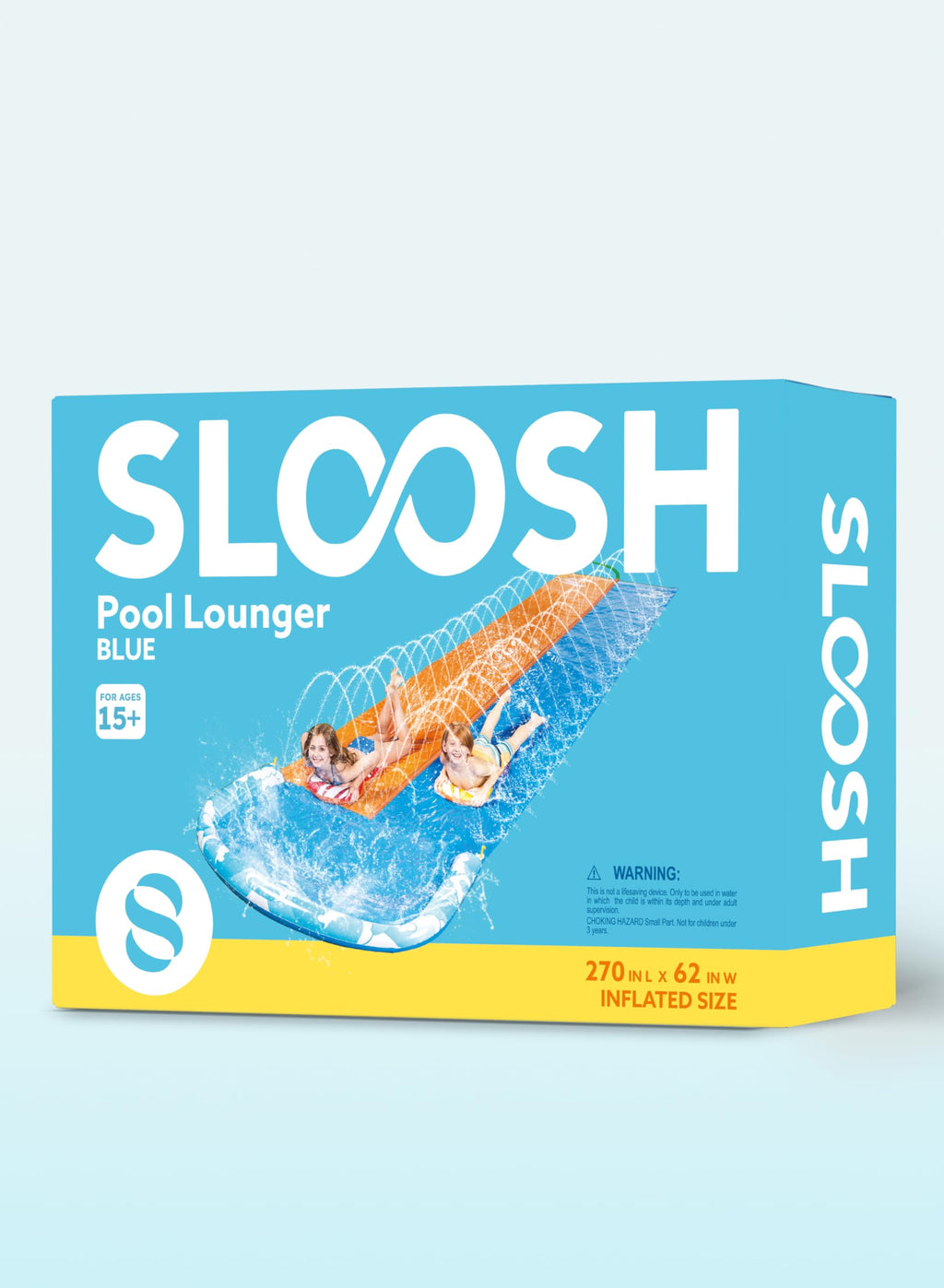 Craques Sloosh blue pool lounger water slide for backyard water slide for kids with splash features