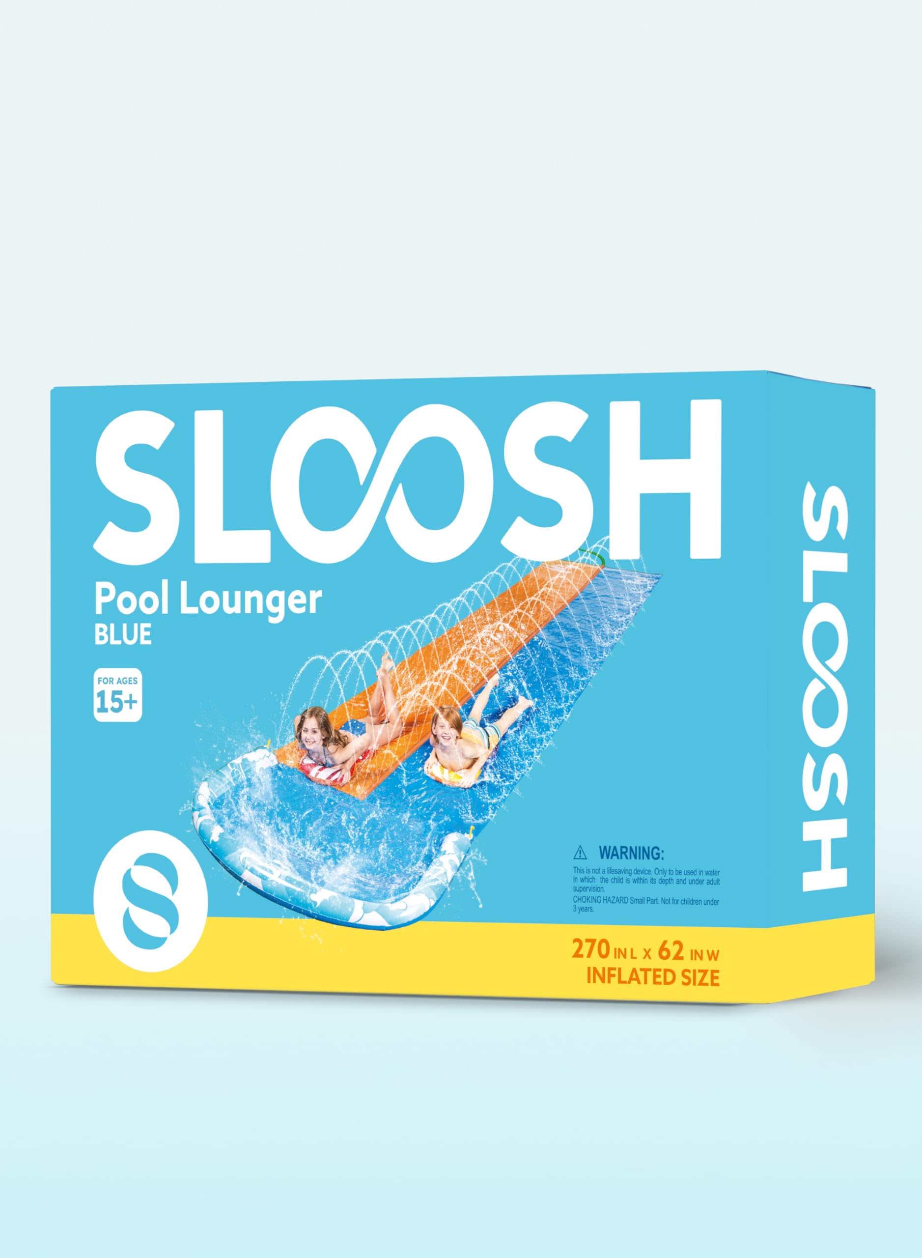 Craques Sloosh blue pool lounger water slide for backyard water slide for kids with splash features