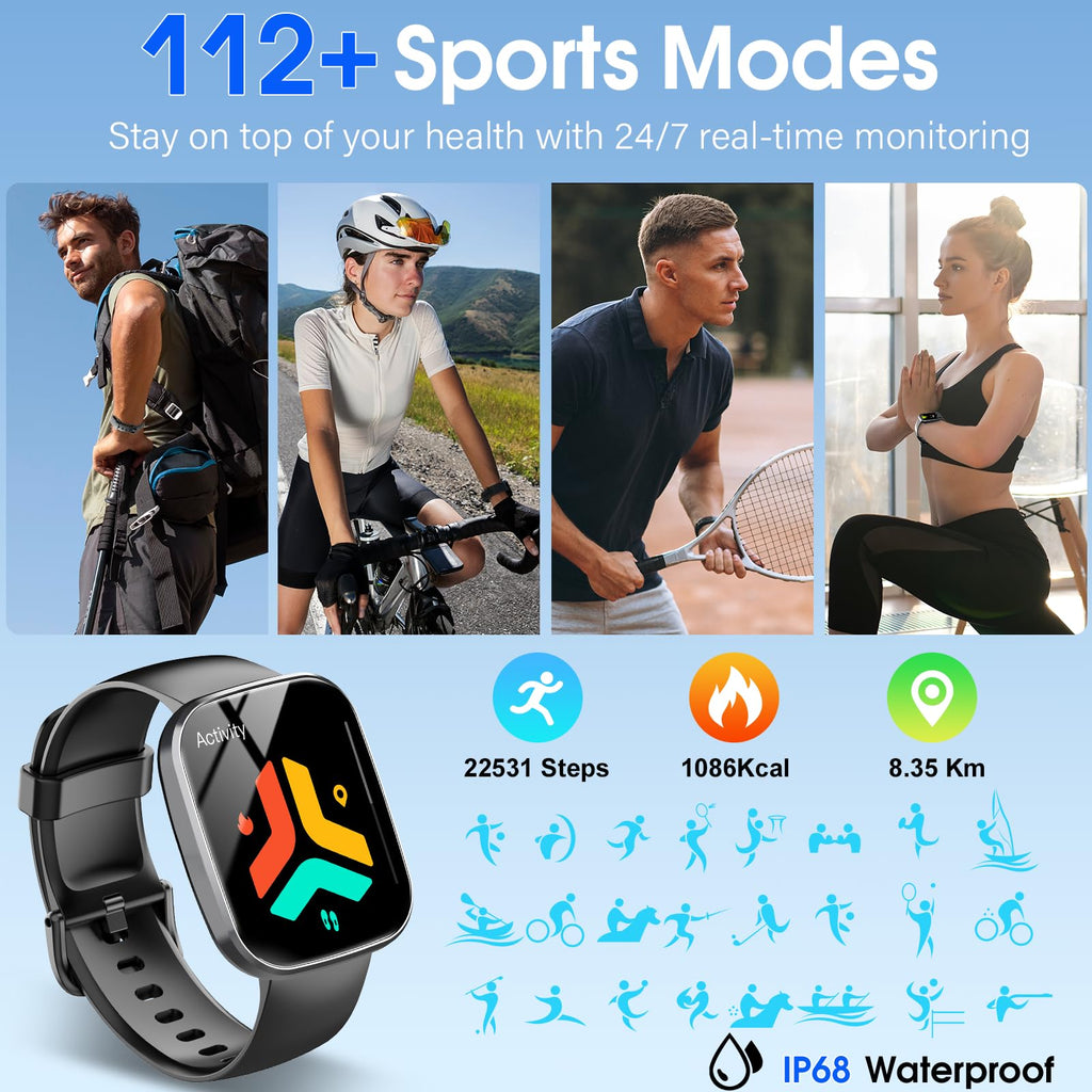 craques smartwatch with call function showing sports modes and health tracking for various activities