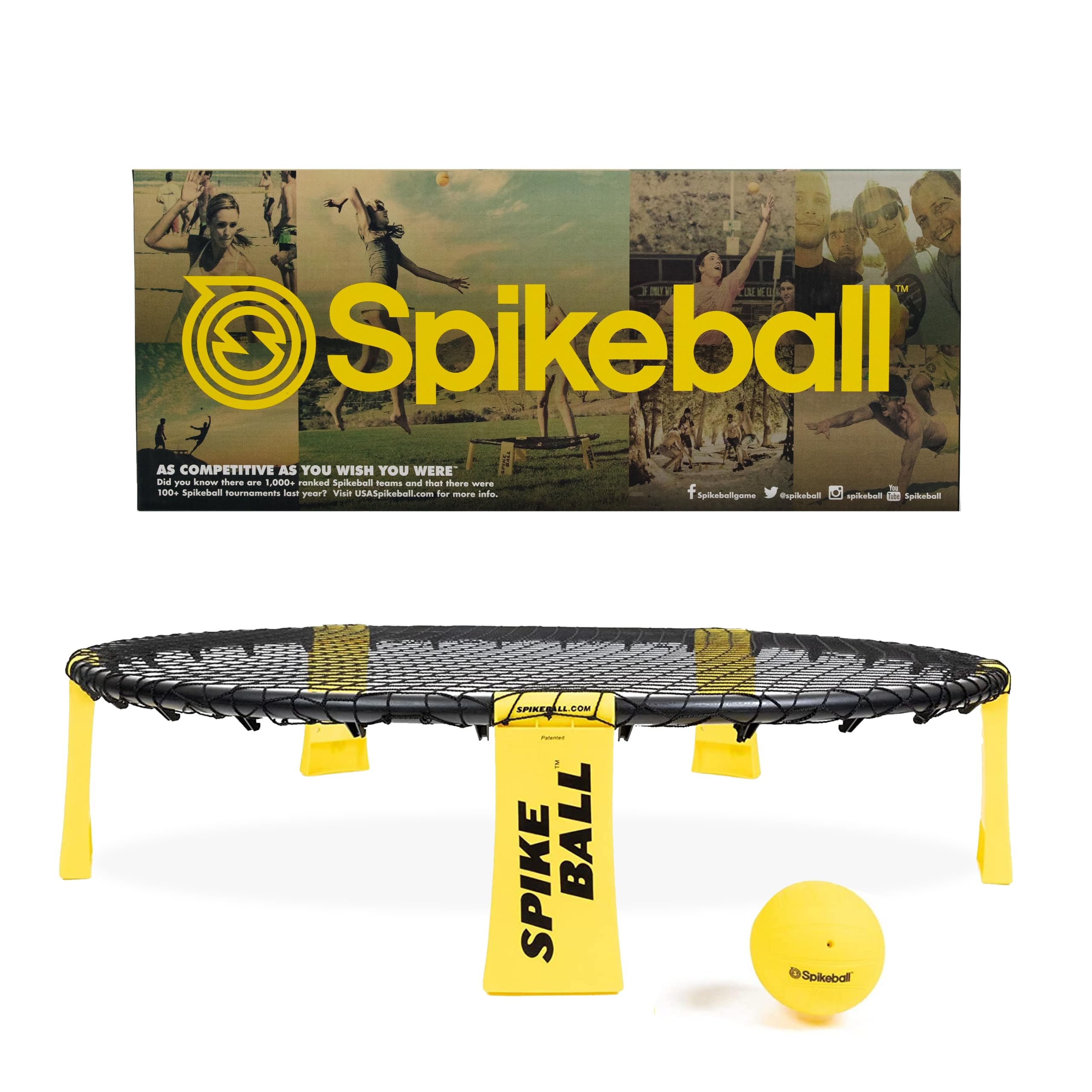 Craques Spikeball game set with black and yellow round net and yellow ball for outdoor play