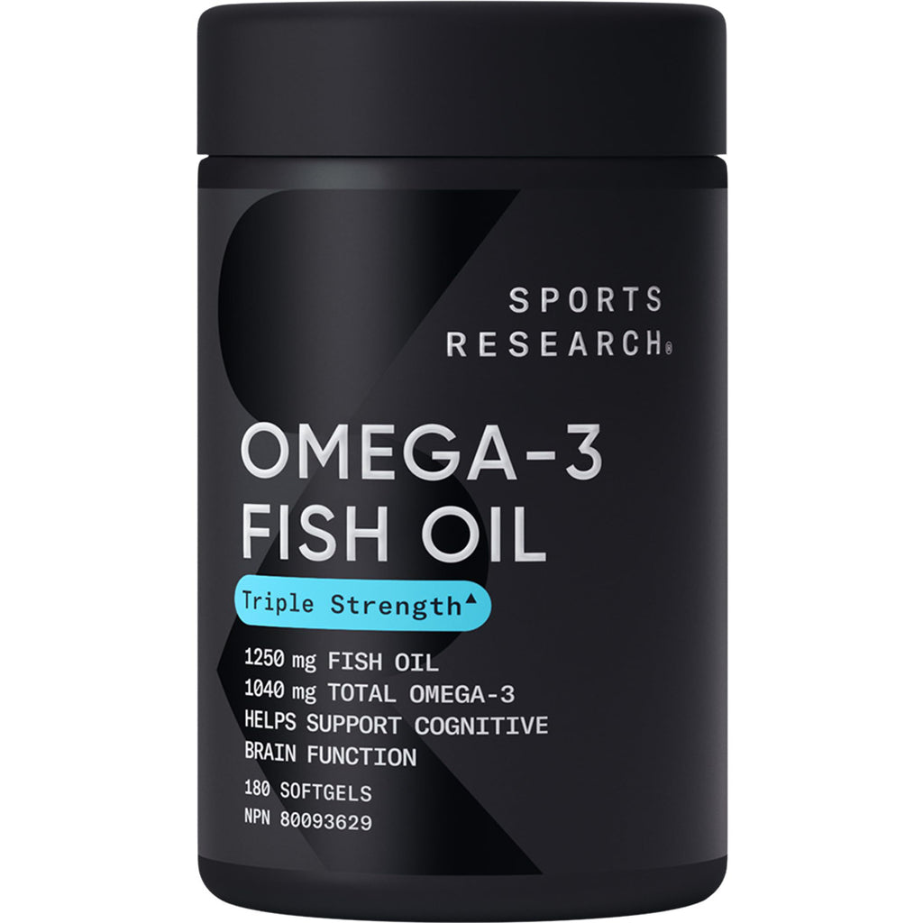 Craques triple strength omega 3 fish oil supplement bottle with 180 softgels for brain support