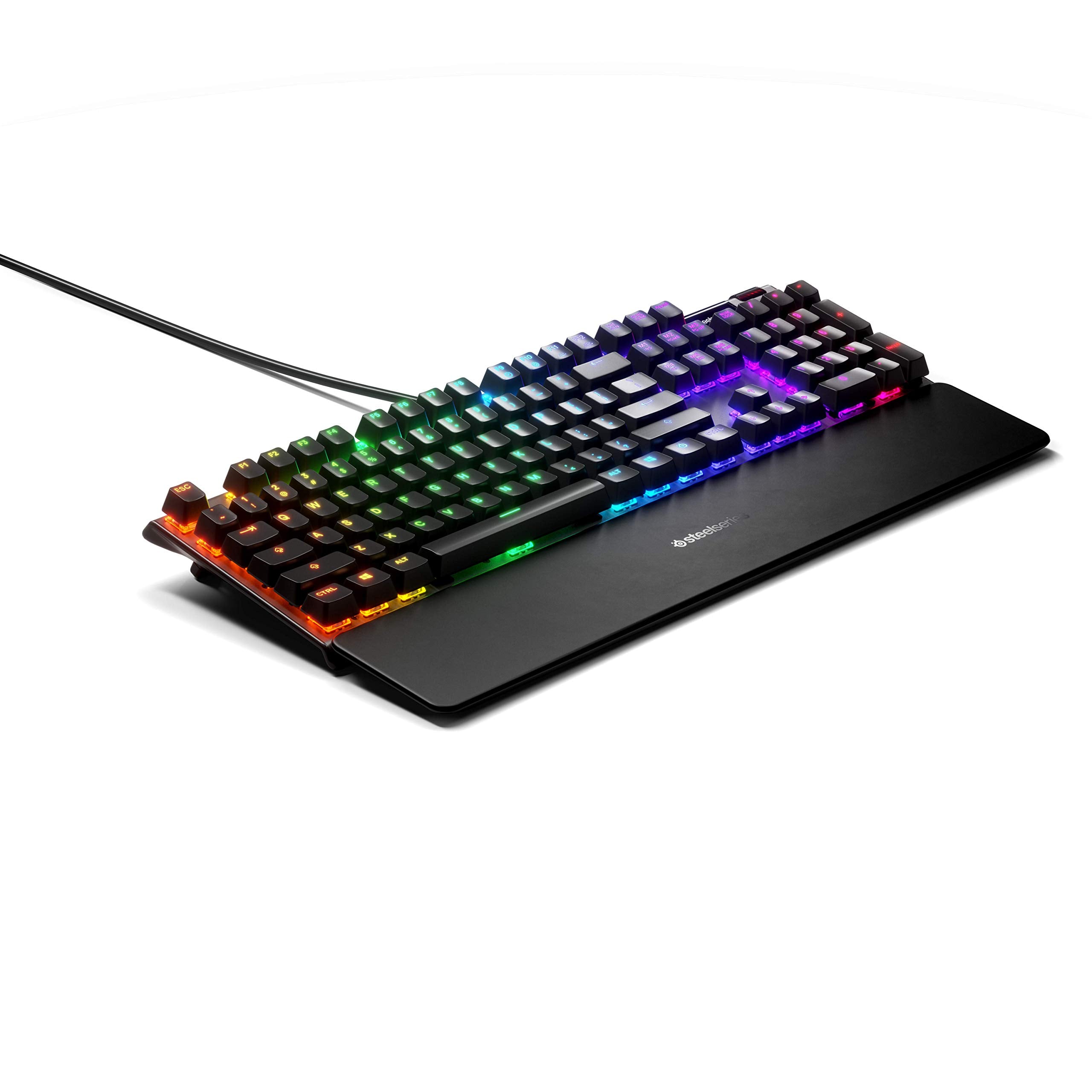 SteelSeries Apex 3 gaming keyboard with RGB backlighting and wrist rest by craques
