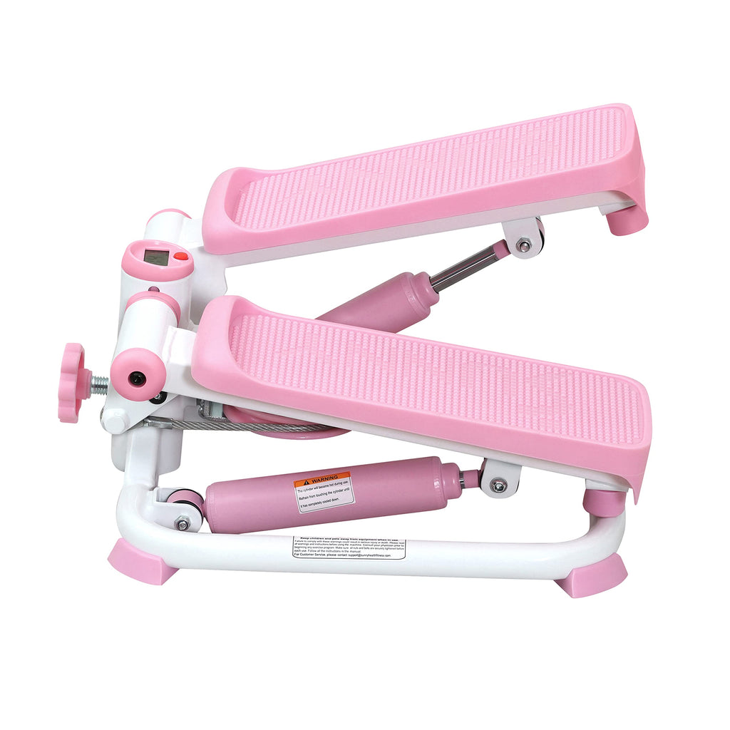 Craques pink and white mini stepper for home use with adjustable resistance and LCD monitor