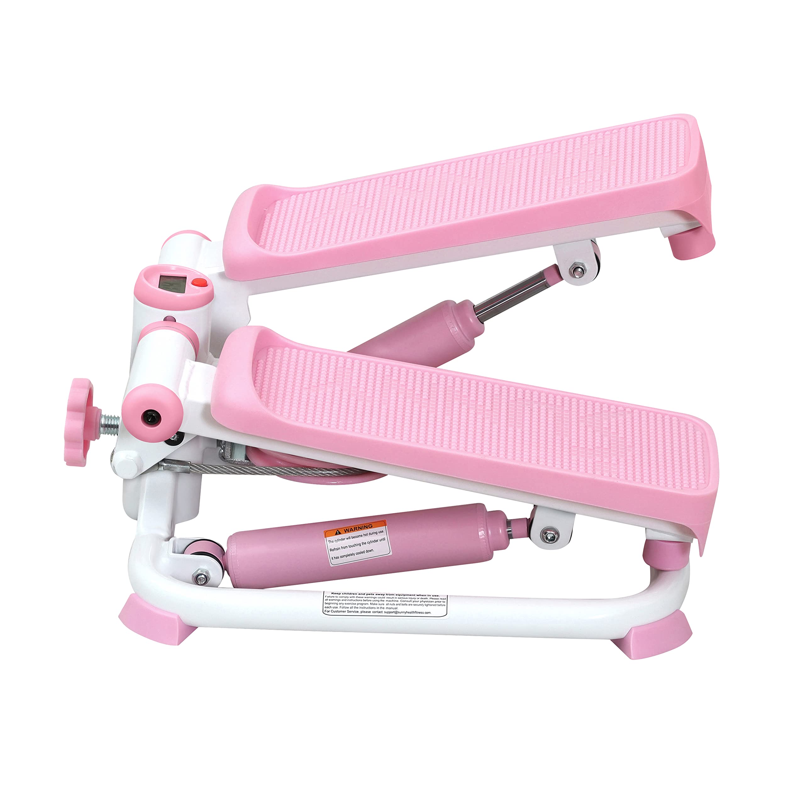 Craques pink and white mini stepper for home use with adjustable resistance and LCD monitor