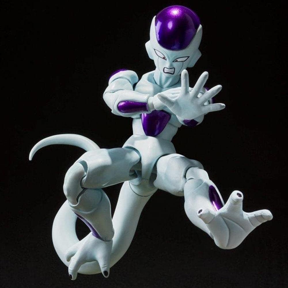 Tamashi Nations Frieza action figure in dynamic pose with white and purple armor details
