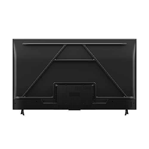 Back view of craques TCL 55 inch 4K smart TV showing black sleek design and stand