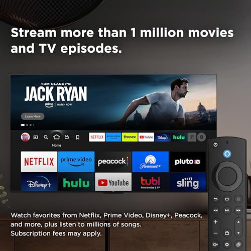 craques TCL 55 inch 4K smart TV displaying streaming apps like Netflix and Prime Video with remote