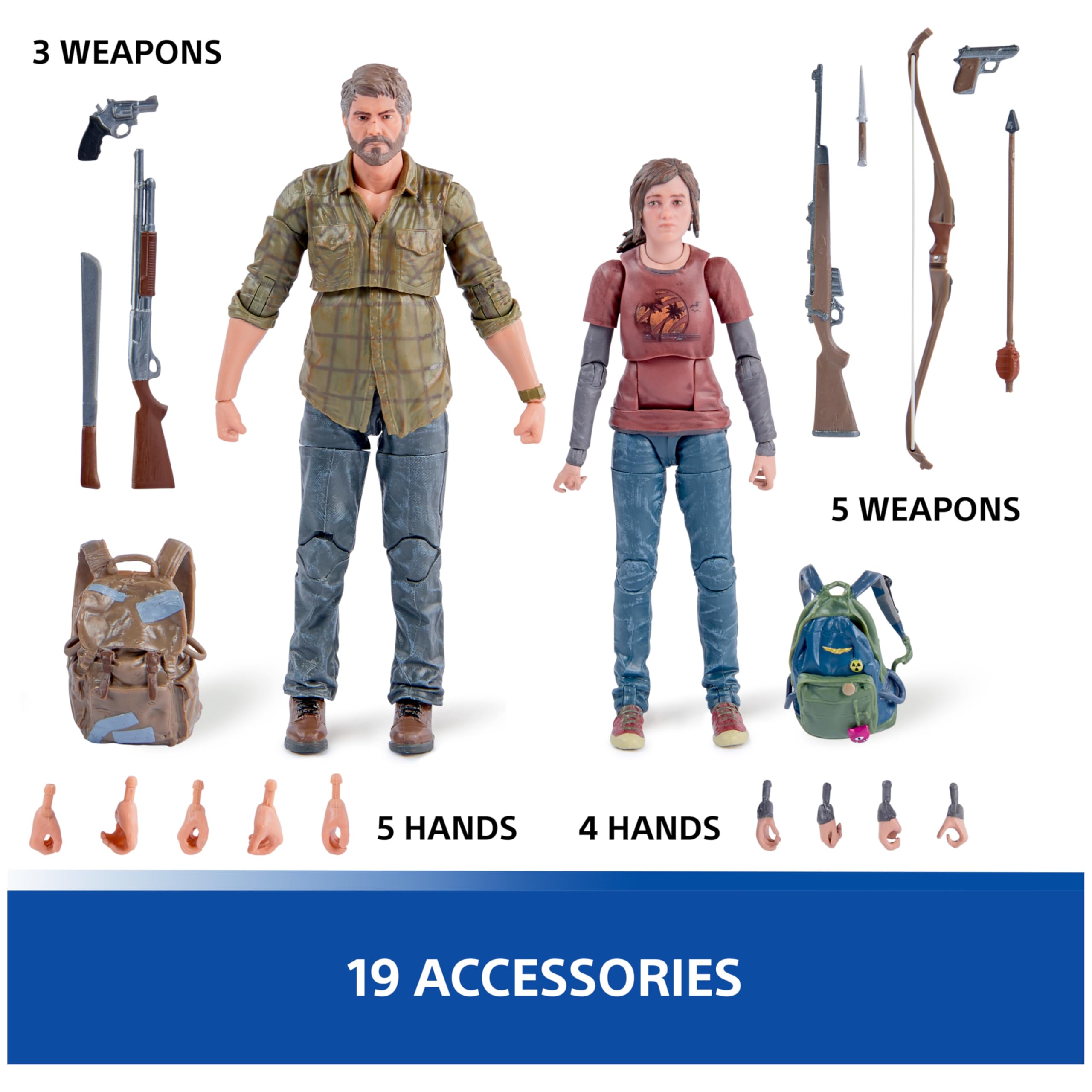 Kratos God of War Ragnarök action figure set by craques with detailed accessories including weapons, hands, and backpacks