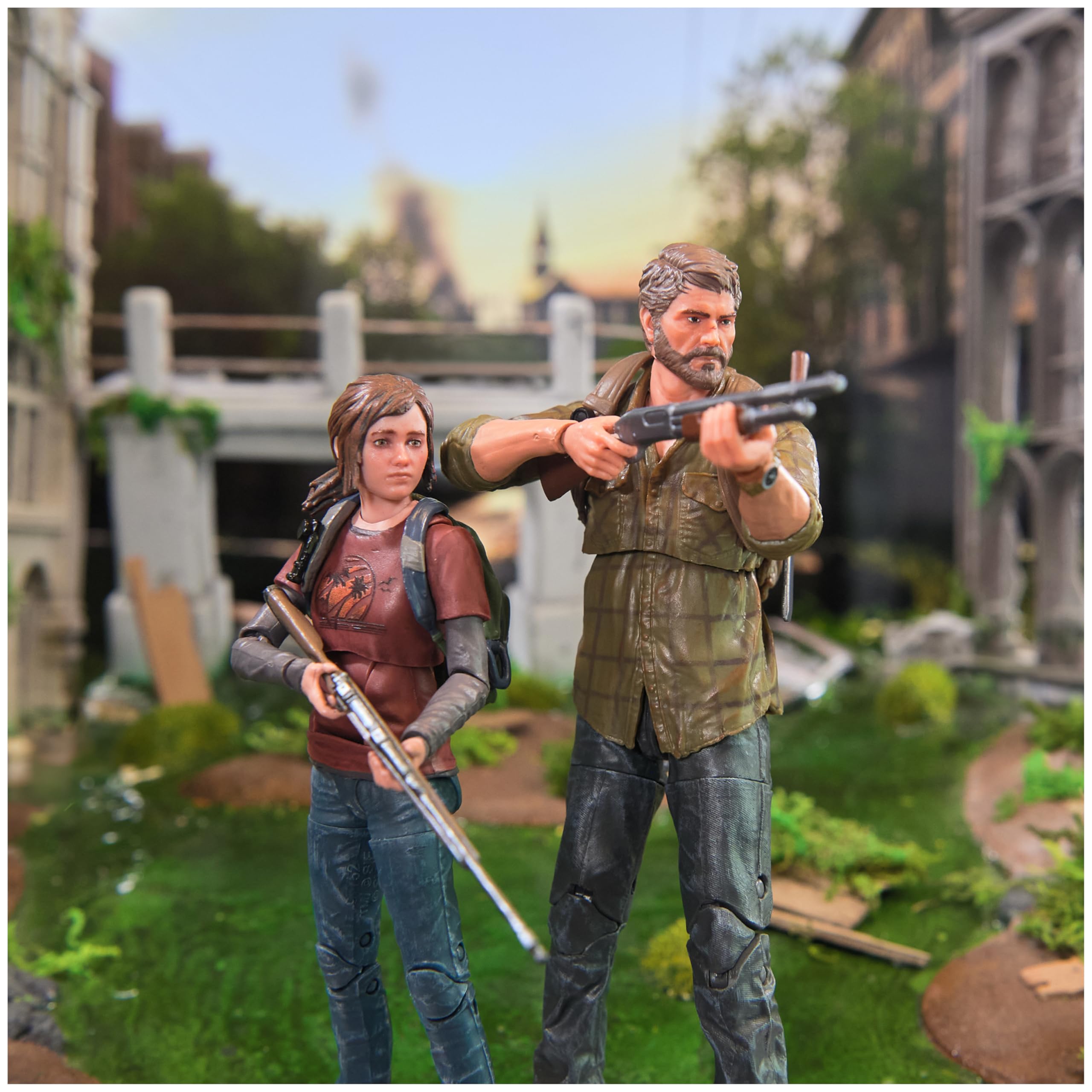 Ellie and Joel action figures from The Last of Us video game series