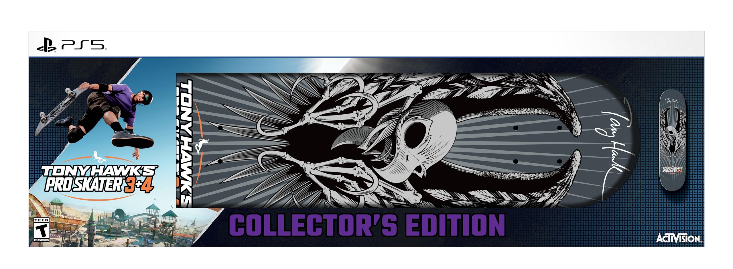 Tony Hawk 3 and 4 Remastered Playstation 5 Collector's Edition skateboard deck with graphic design
