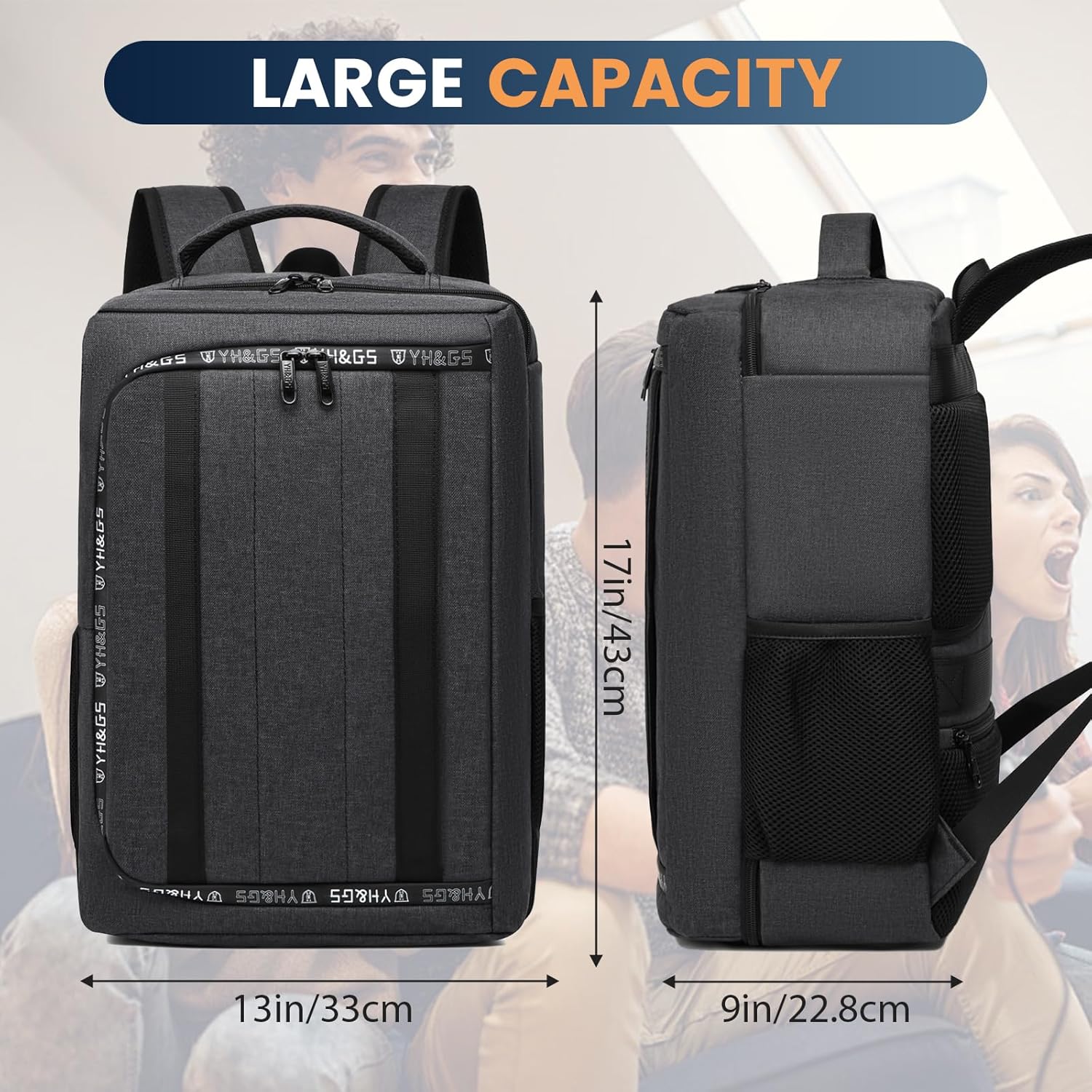 Craques travel backpack for PS5 in dark gray with large capacity and multiple compartments