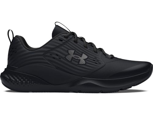 Under Armour Charged Commit 4 sneakers in all black with cushioned sole and breathable upper