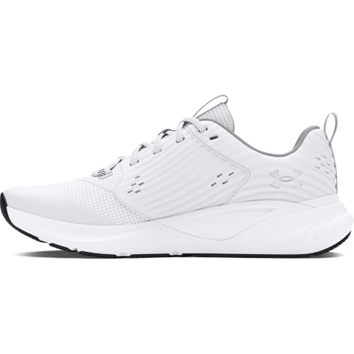 White Under Armour Charged Commit 4 sneakers with breathable mesh and cushioned sole