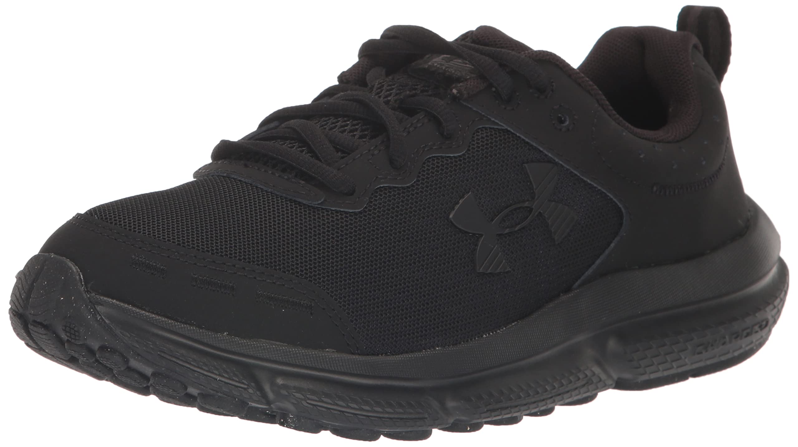 Under Armour women’s running shoes in black with breathable mesh and cushioned sole for comfort