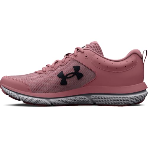 Craques pink Under Armour women’s running shoes with black logo and cushioned sole for comfort