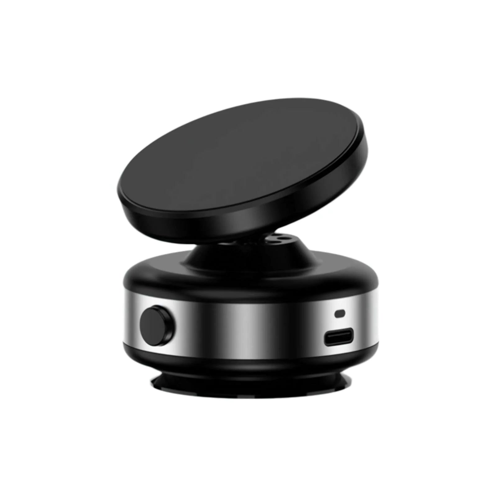 Craques 360 degree magnetic phone holder in black with adjustable swivel base and charging port