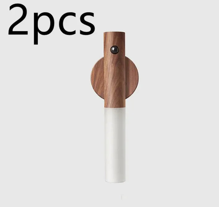 Craques USB rechargeable LED lamp with wood finish wall mount in set of 2 pieces