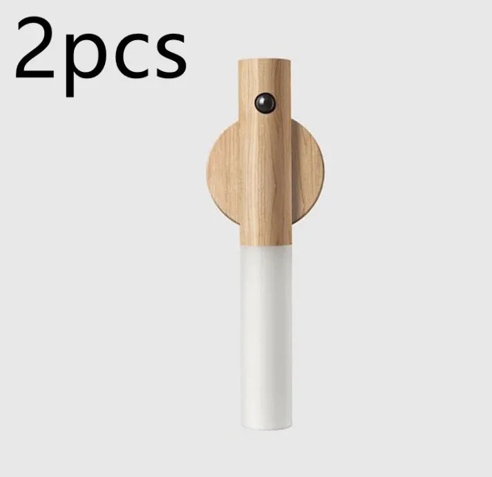 Two craques USB rechargeable LED lamp with wooden top and white diffuser for modern lighting