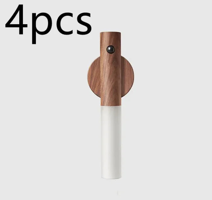 craques USB rechargeable LED lamp with wood finish wall mount 4 pieces set