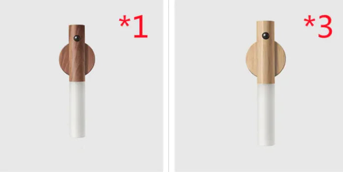 Craques USB rechargeable LED lamp wall-mounted with wooden and white finishes in two color options