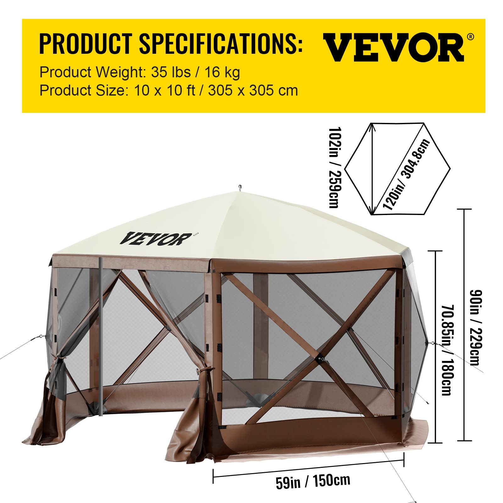 Craques VEVOR Camping Gazebo Tent with Mesh Sides