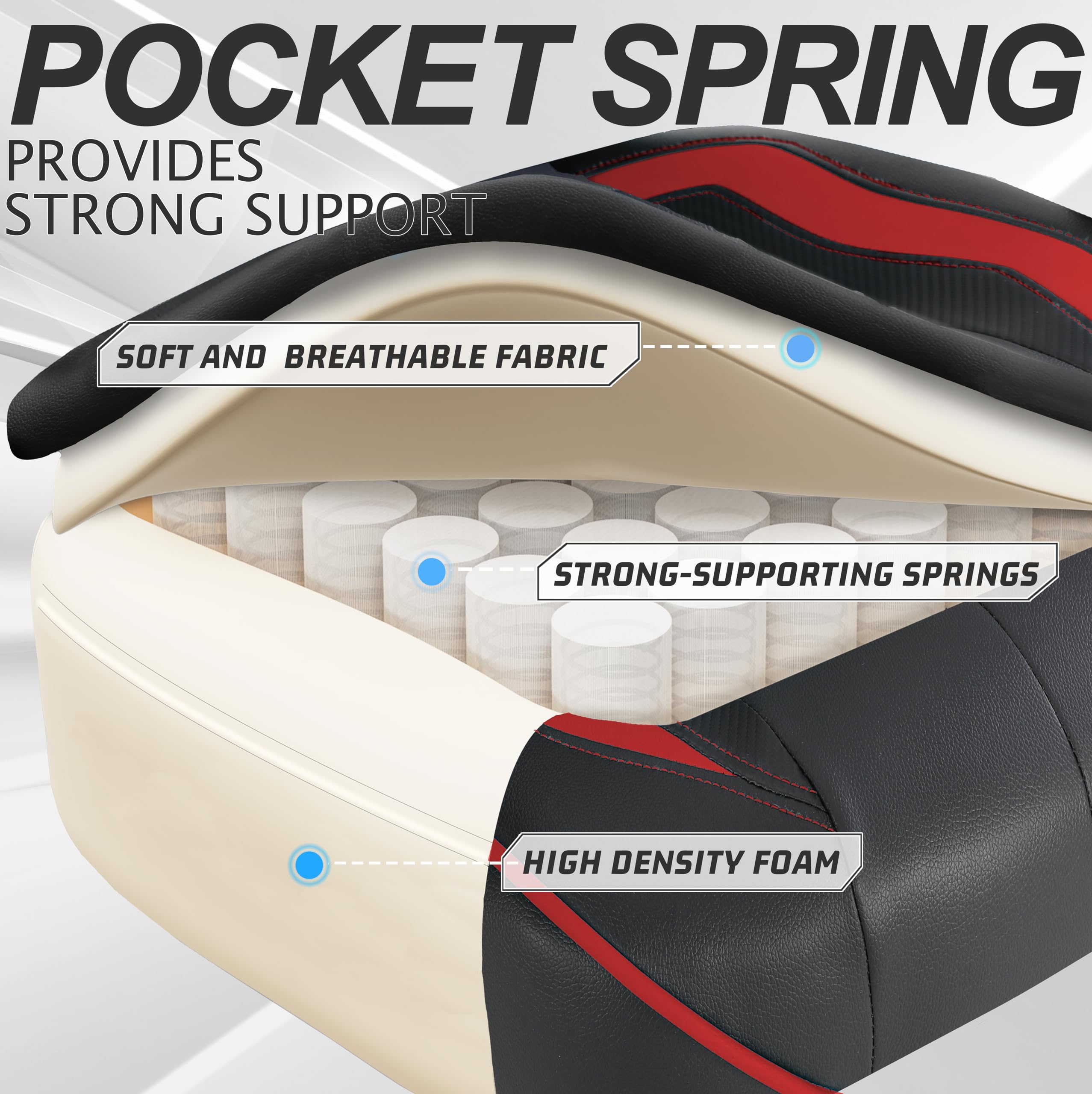 Vonesse Gaming Chair with Footrest by Craques - White & Pink