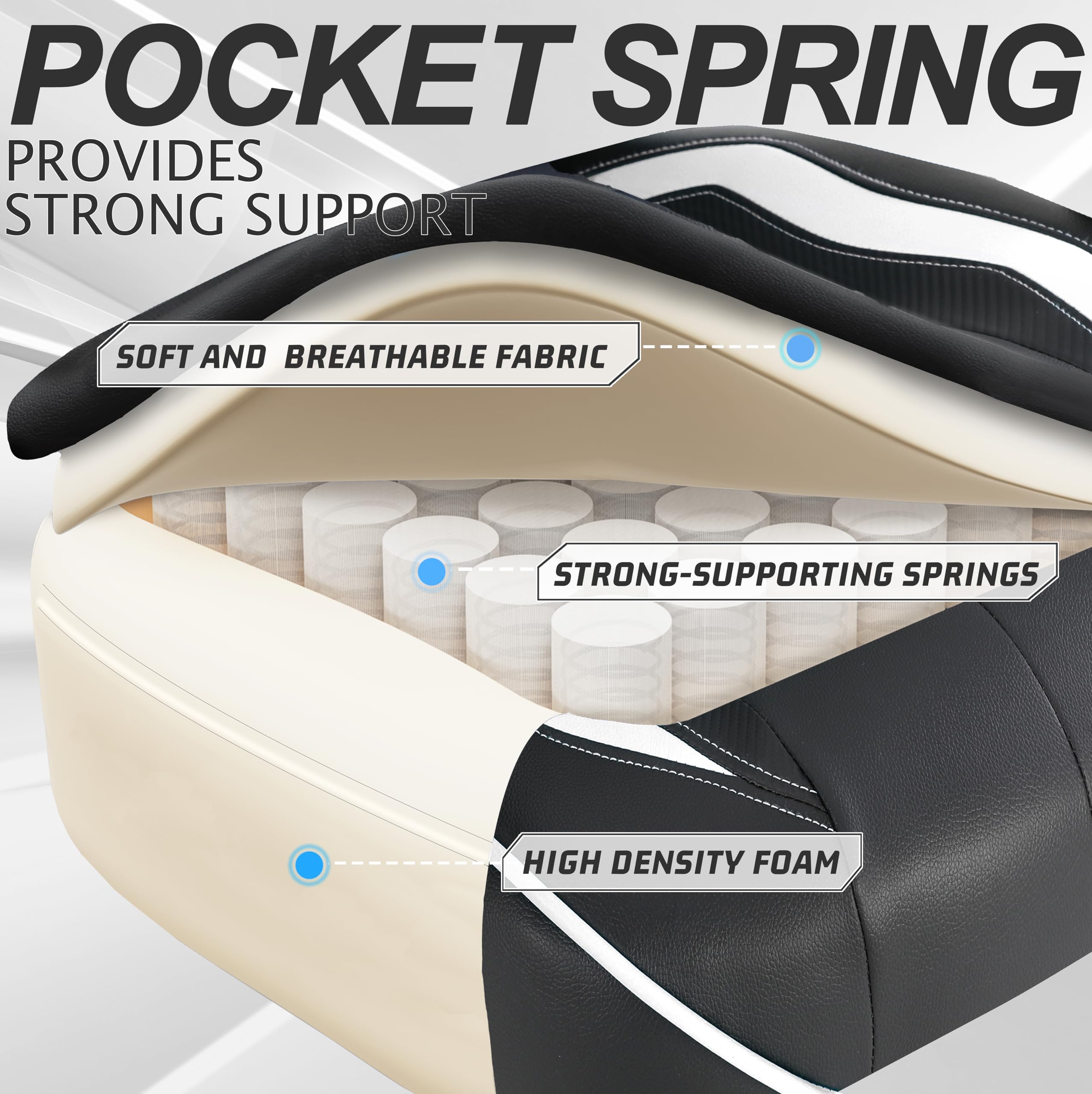 Vonesse Gaming Chair with Footrest by Craques - White & Pink