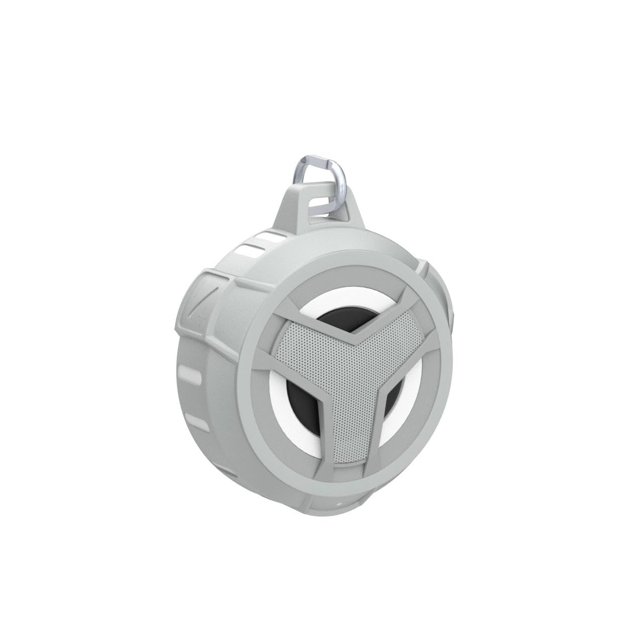 Craques waterproof Bluetooth shower speaker in gray with compact design and clip for easy hanging