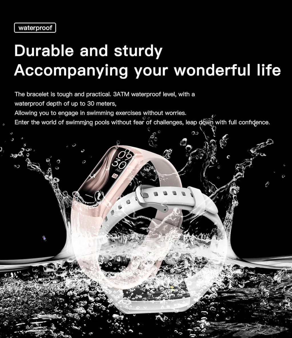 Waterproof fitness tracker for women and men by craques with durable design and 3ATM water resistance up to 30 meters