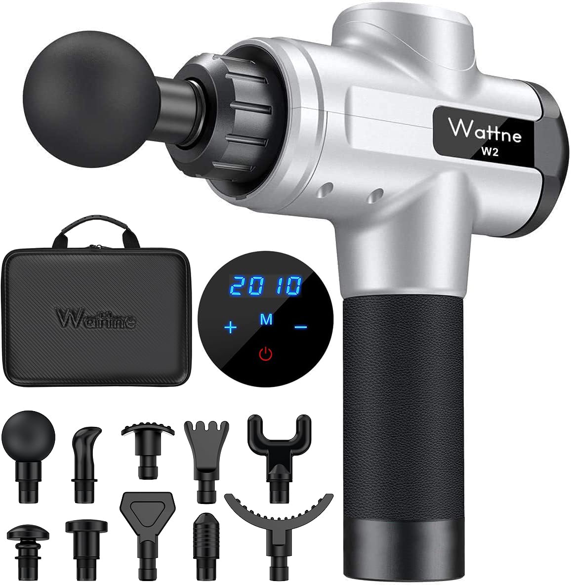 Craques deep tissue massage gun with multiple attachments and digital display for muscle relief