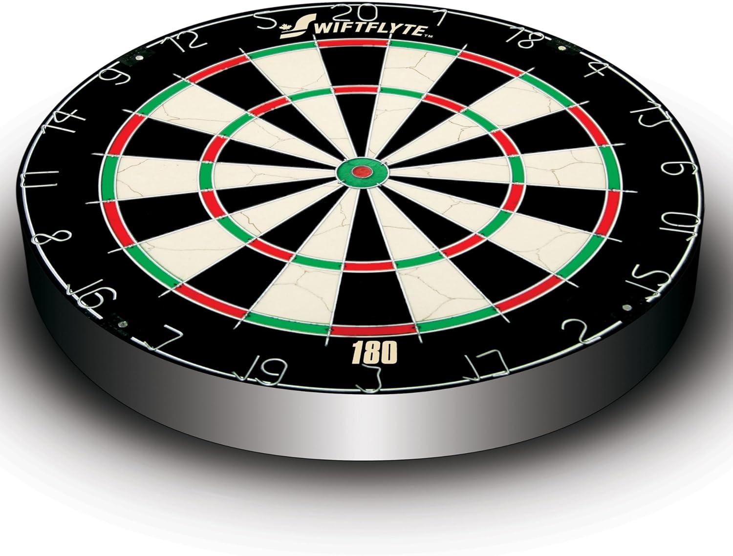 Craques bristle dartboard cabinet set with classic black white red and green scoring segments