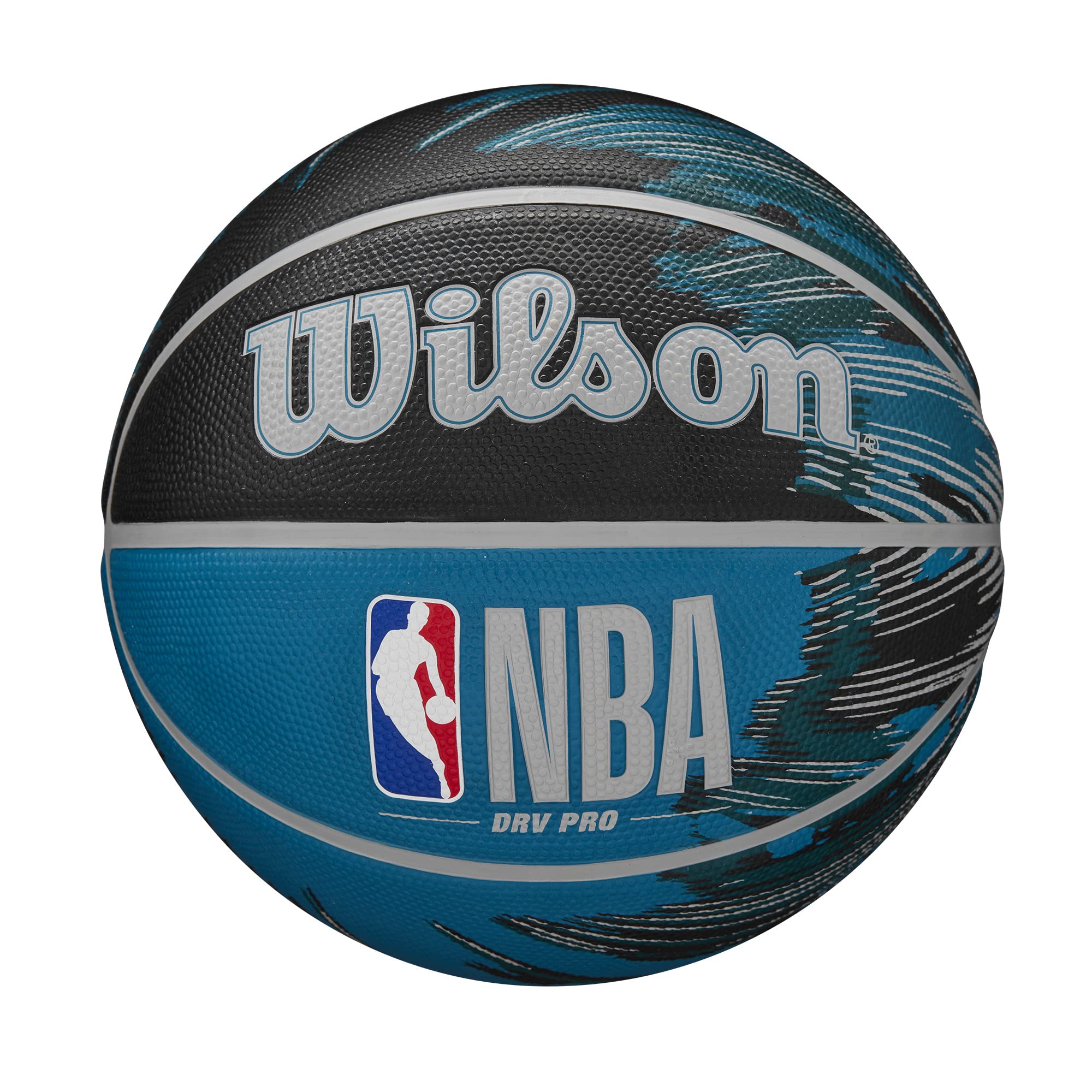 Wilson NBA Basketball by Craques – Durable Outdoor Ball - Size 7 - 29.5’’ / Black/Blue / DRV Pro Streak