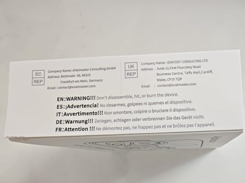 Craques wireless earbuds with long battery life packaging showing safety warnings and company information