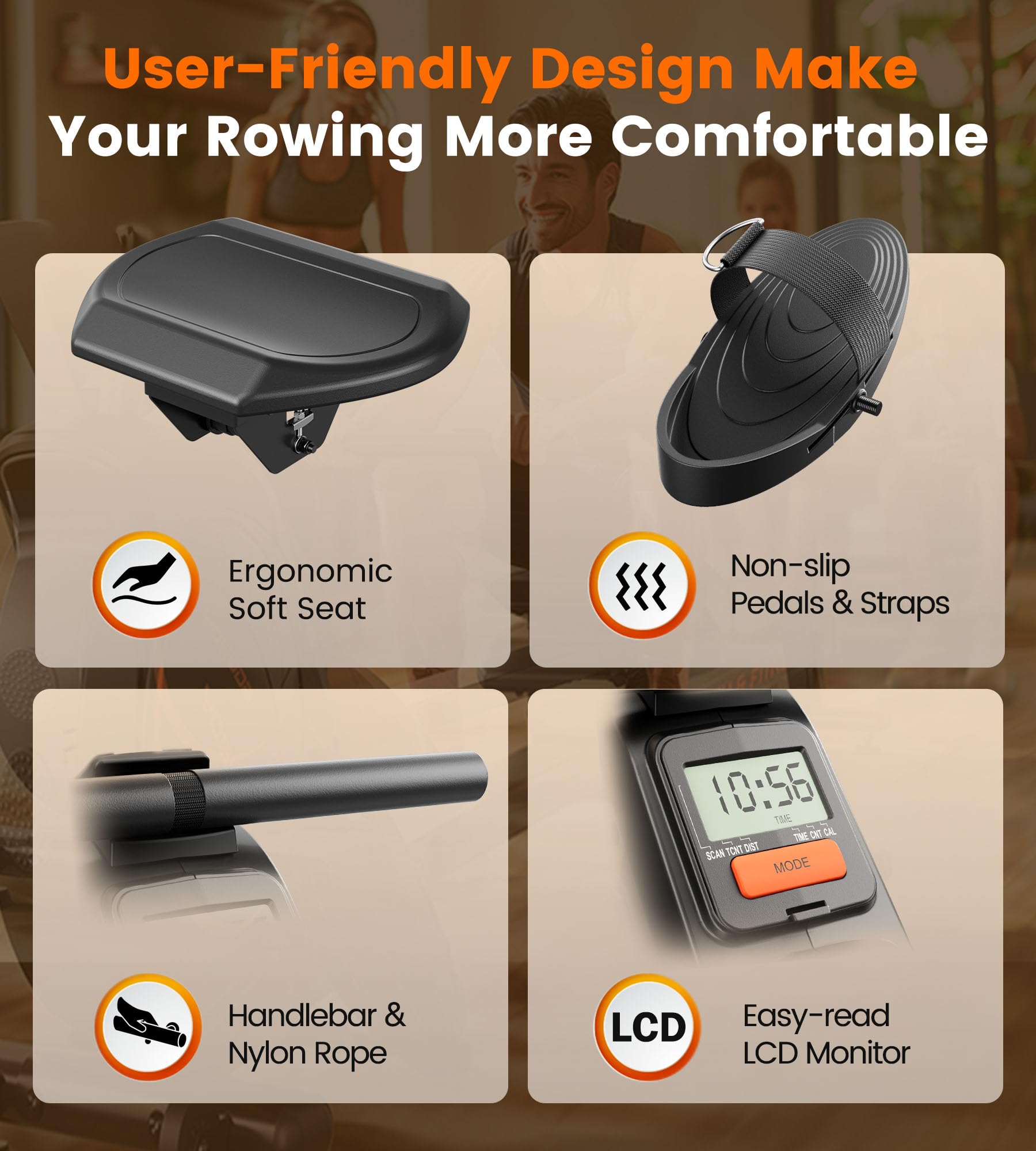 Craques YOSUDA Magnetic Rowing Machine for Full Body Workout