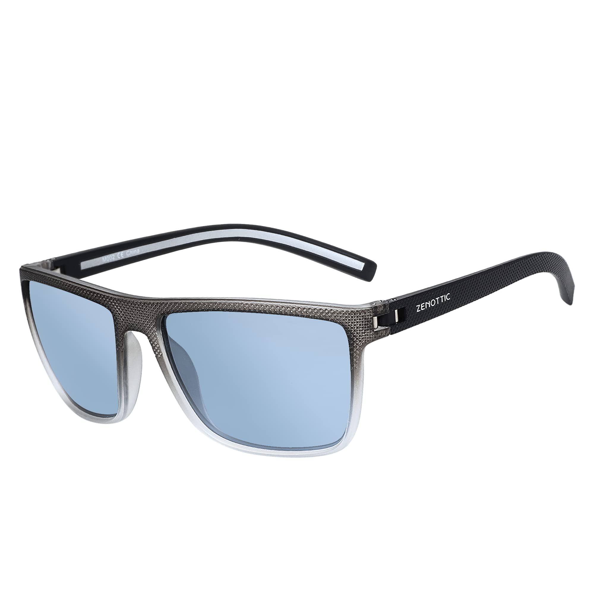 Craques men's polarized sunglasses with blue lenses and black textured frame
