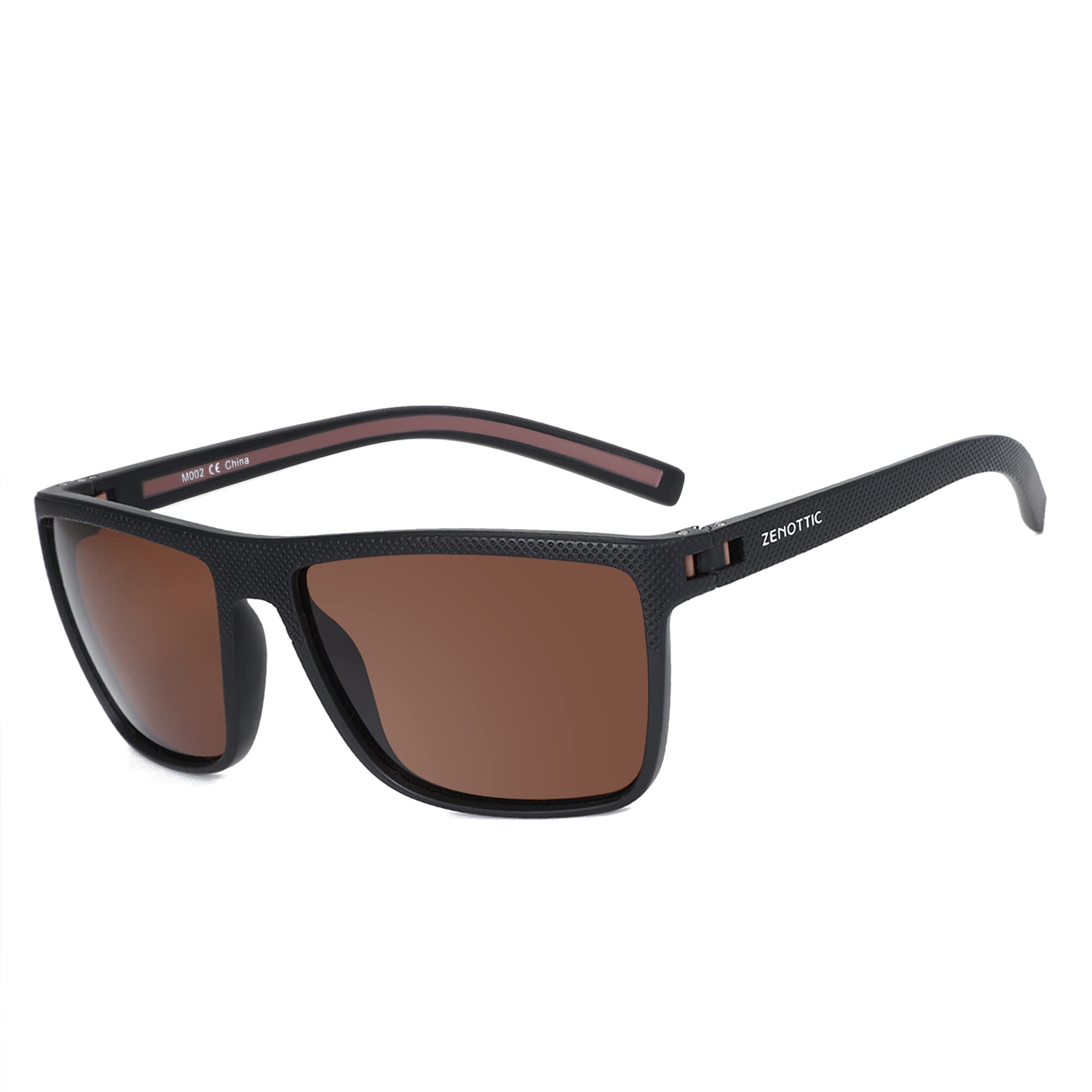 Craques men's polarized sunglasses with black frame and brown lenses for sun protection