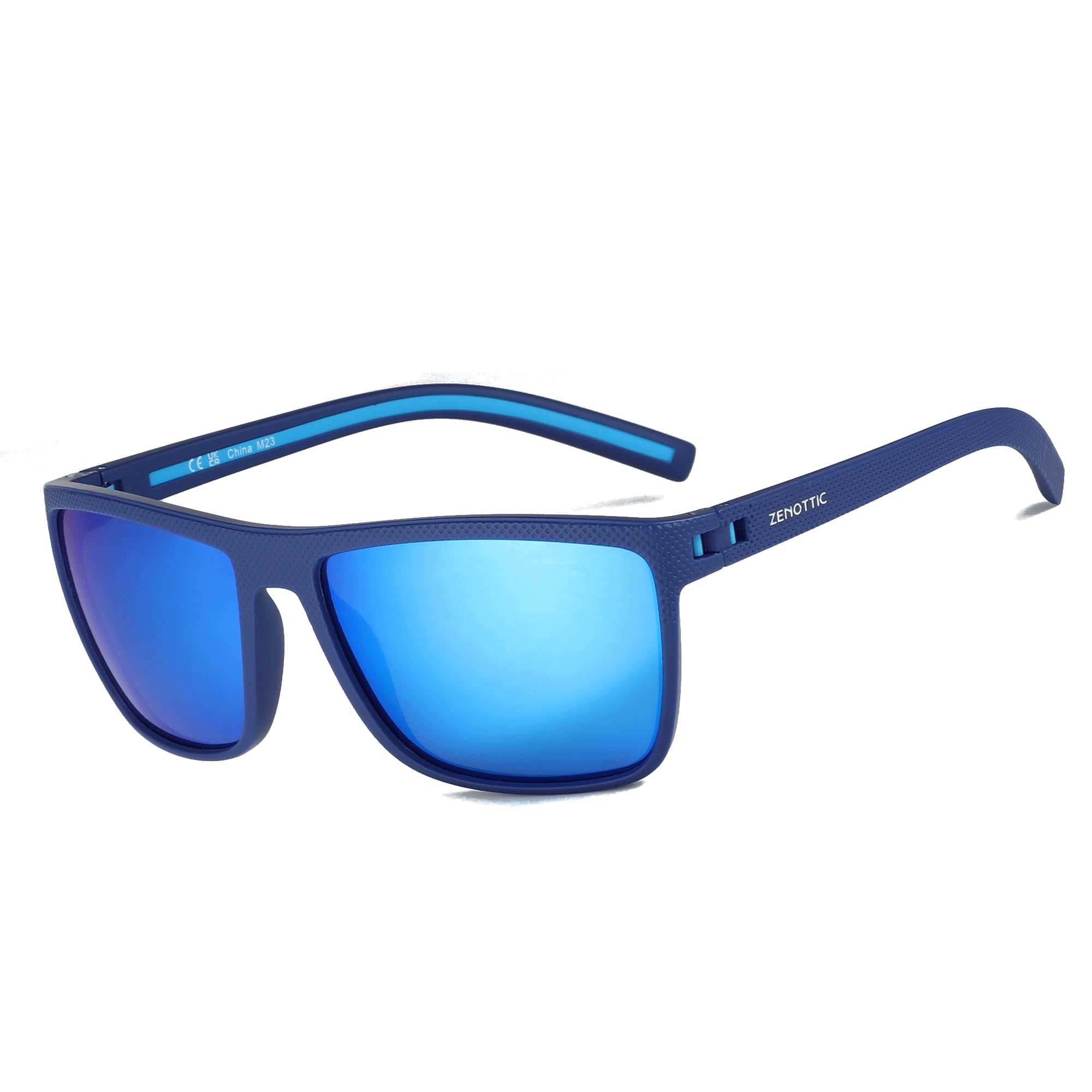 Craques men's polarized sunglasses with blue mirrored lenses and navy blue frame