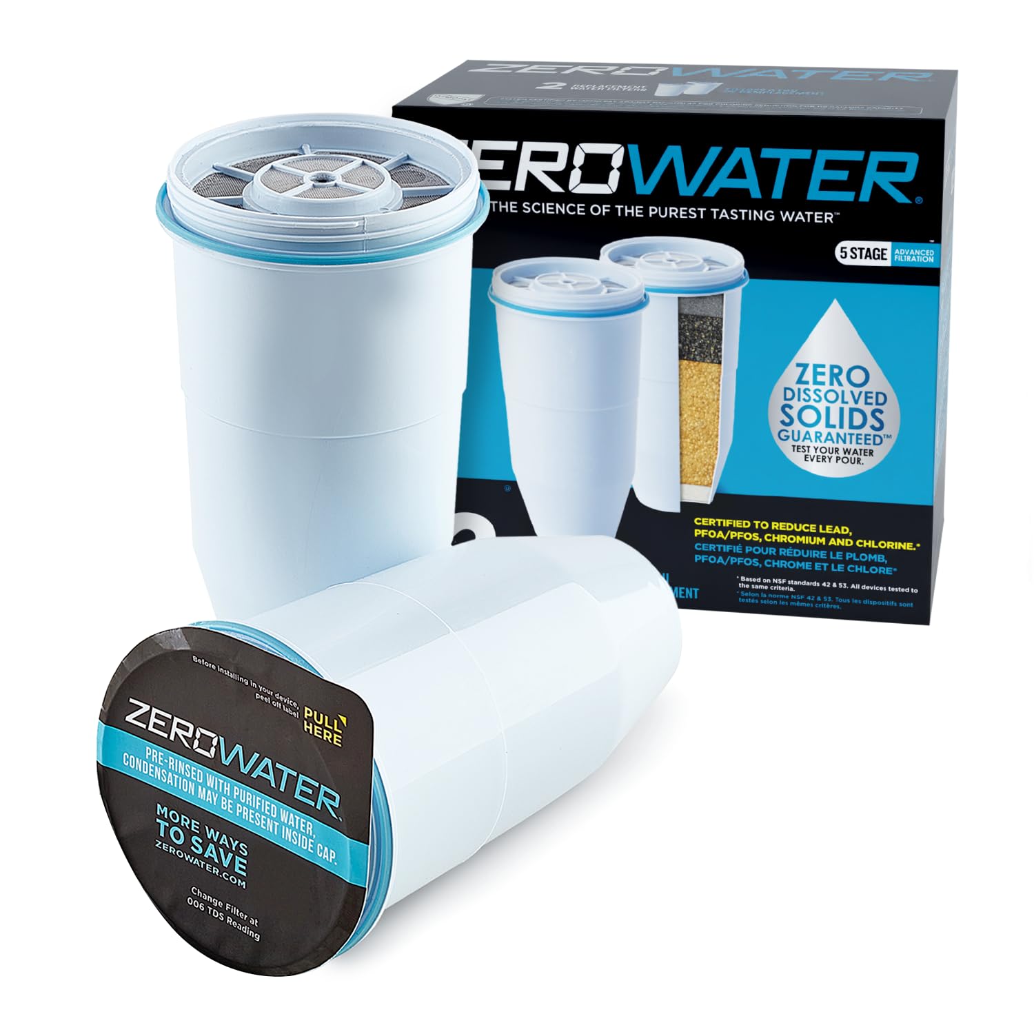 ZeroWater replacement filters 4 pack with six-stage filtration for pure tasting water by craques